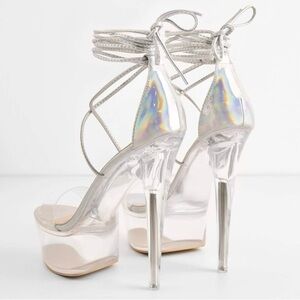 MissHeel Clear Platform Sexy Heels Size 7.5